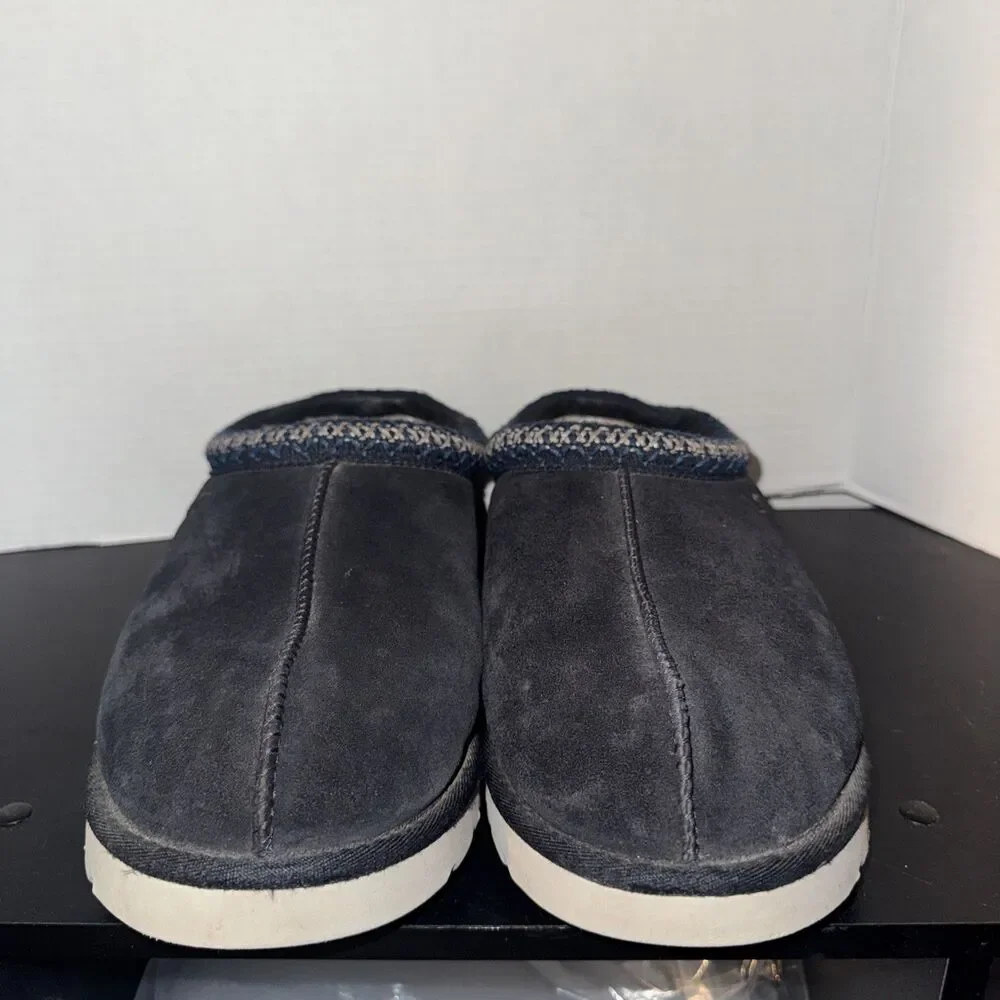 UGG Tasman II Shoes Mens Size 12 Black Suede Wool Lined Clog Slippers Box
